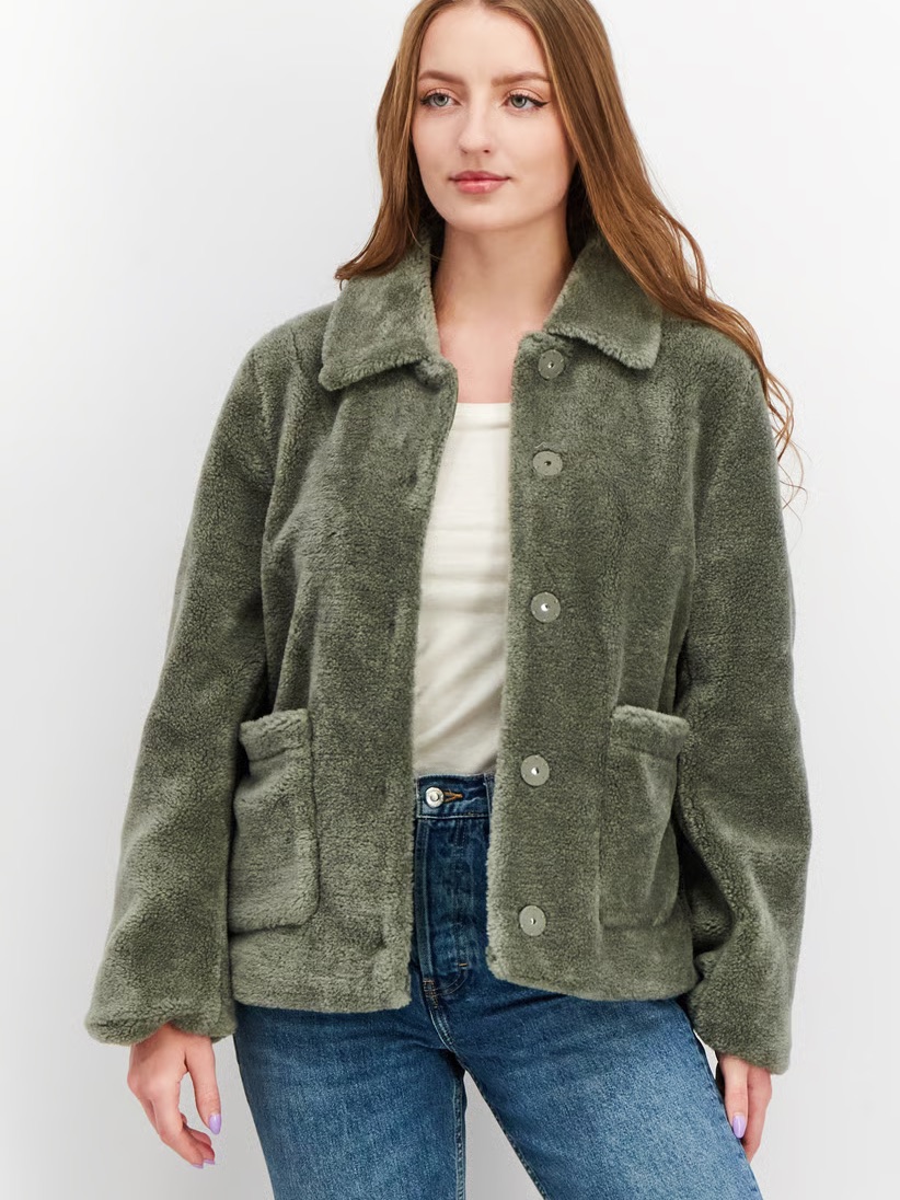 Rebecca Minkoff Green Teddy Harley Sherpa/ Size Large